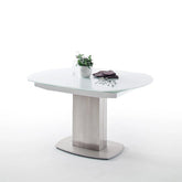 Flow Swivel White Glass Extending Dining Table - Pendle Village Furniture